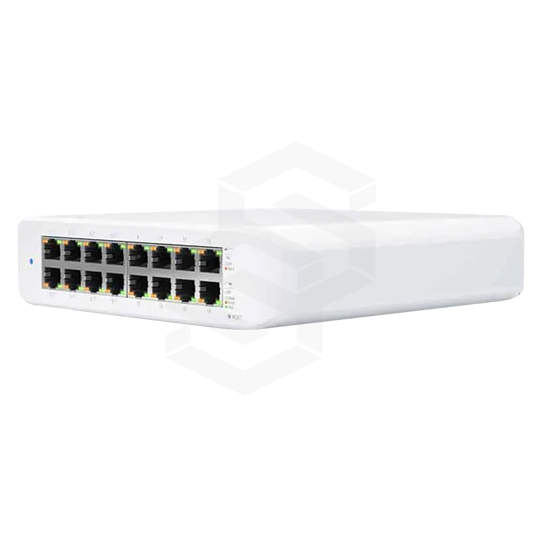 Switch UniFi Lite Administrable PoE de 16 Puertos 10/100/1000 Mbps (8 puertos 802.3af/at), 45 W