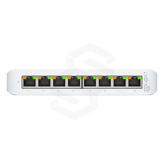 Switch UniFi Lite Administrable PoE de 8 Puertos 10/100/1000 Mbps (4 puertos 802.3af/at), 52 W