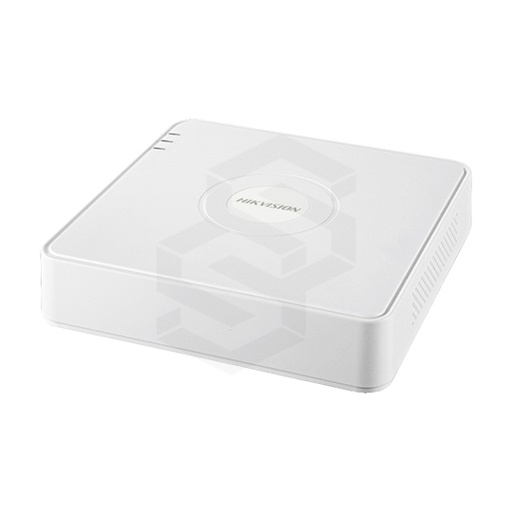 [DS-7104NI-Q1] &quot;Nvr De 4Ch Capacidad 20Mb 1Hdd
4Ch 720P / 2Ch 1080P
Reproducción 4-Ch 720P
40Mbps De Grabación 
Salida Vga Y Hdmi 1920 X 1080P /60Hz
Audio 1 In/Out
1 Hdd 6Tb
Alimentacion 12Vdc
Dim: 200 X 205 X 48Mm Peso 1000G
Incluye Fuente 110 Vac&quot;