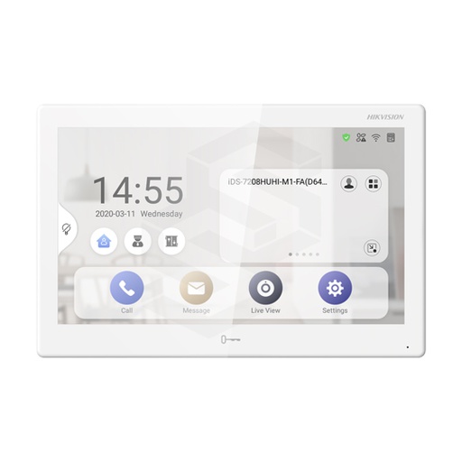 [DS-KH9510-WTE1] &quot;Pantalla Touch Para Videoportero De Edificios Tcp/Ip 2Ch Alarma
Pantalla Táctil De Colores 7&quot;&quot; (1024 × 600)
Poe, Wifi,  Ip65
Micrófono Omnidireccional, Altavoz Incorporado
Supresión De Ruido Y Cancelación De Eco
Dim.: 200×140×15,1Mm&quot;