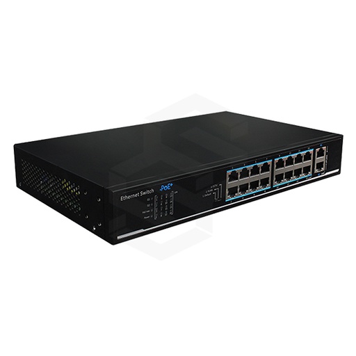 [UTP-1218-PSB150] Switch 16 Puertos 10/100Mb Poe +2 Uplink 10/100/1000Mb 135W