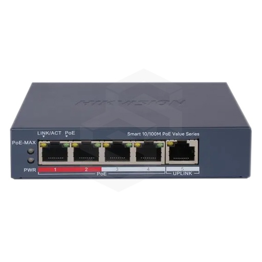 [DS-3E1105P-EI/M] Switch 4 Puertos Poe 10/100Mb + 1 Puertos 10/100Mb 35 W.Estándar 802.3Af/At Poe5 Puertos Rj45, 10/100 Base-T(X)Ieee 802.3, Ieee 802.3U, Ieee 802.3XPort. Max. Poder: 30W/35WModo Cctv Hasta 250 Mts A 10MbpsCapacidad De Conmutación 1 Gbps