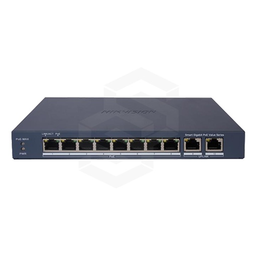 [DS-3E1510P-EI/M] SWITCH POE 8 CH 10/1001000MB + 2 10/100/1000MB 65W