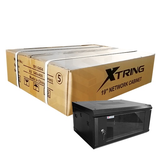 [XT-W1-5404] Gabinete compacto 4ur xtring desarmado puerta de vidrio 540x400x280mm