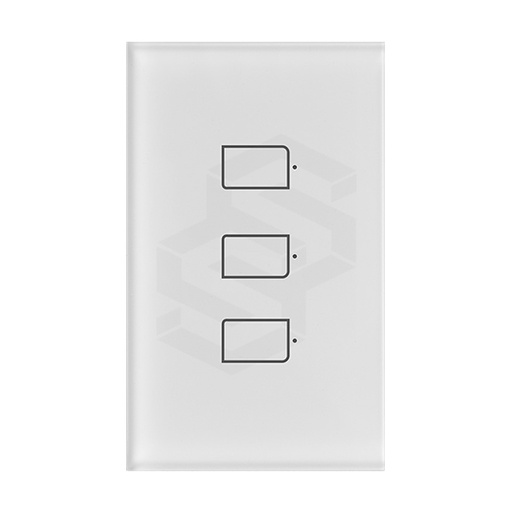 [BR-TC2S-3] Interruptor De Luz 3Ch Por RfPanel De Vidrio Templado 3TcInterruptor Sensible Al TactoNo Parpadea Para Bombillas De Más De 6WNo Requiere NeutroComunicación 433Mhz, Requiere RmproDim.: 120X72X35 MmCertificación Ce, Rohs Ce, Rohs Fcc Fcc