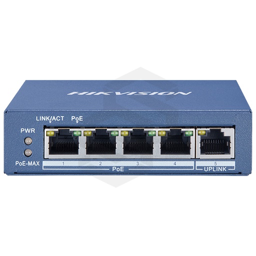 [DS-3E0505P-E/M] Switch 4 Puertos Poe 10/100/1000mb+1 Puertos 10/100/1000mb 35W.Estándar 802.3Af/At Poe5 Puertos Rj45, 10/100 Base-T(X)Ieee 802.3, Ieee 802.3U, Ieee 802.3XPort. Max. Poder: 30W/35WModo Cctv Hasta 250 Mts A 10Mbps Capacidad Conmutación 1Gbps